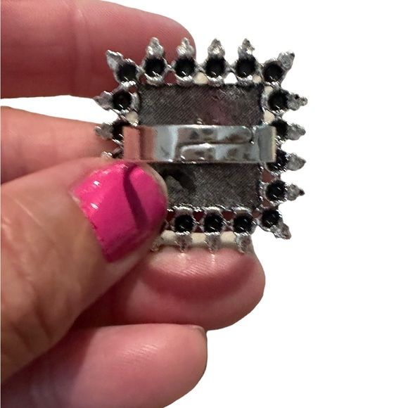 Boho Silver Square Shield Adjustable Ring - Picture 5 of 6